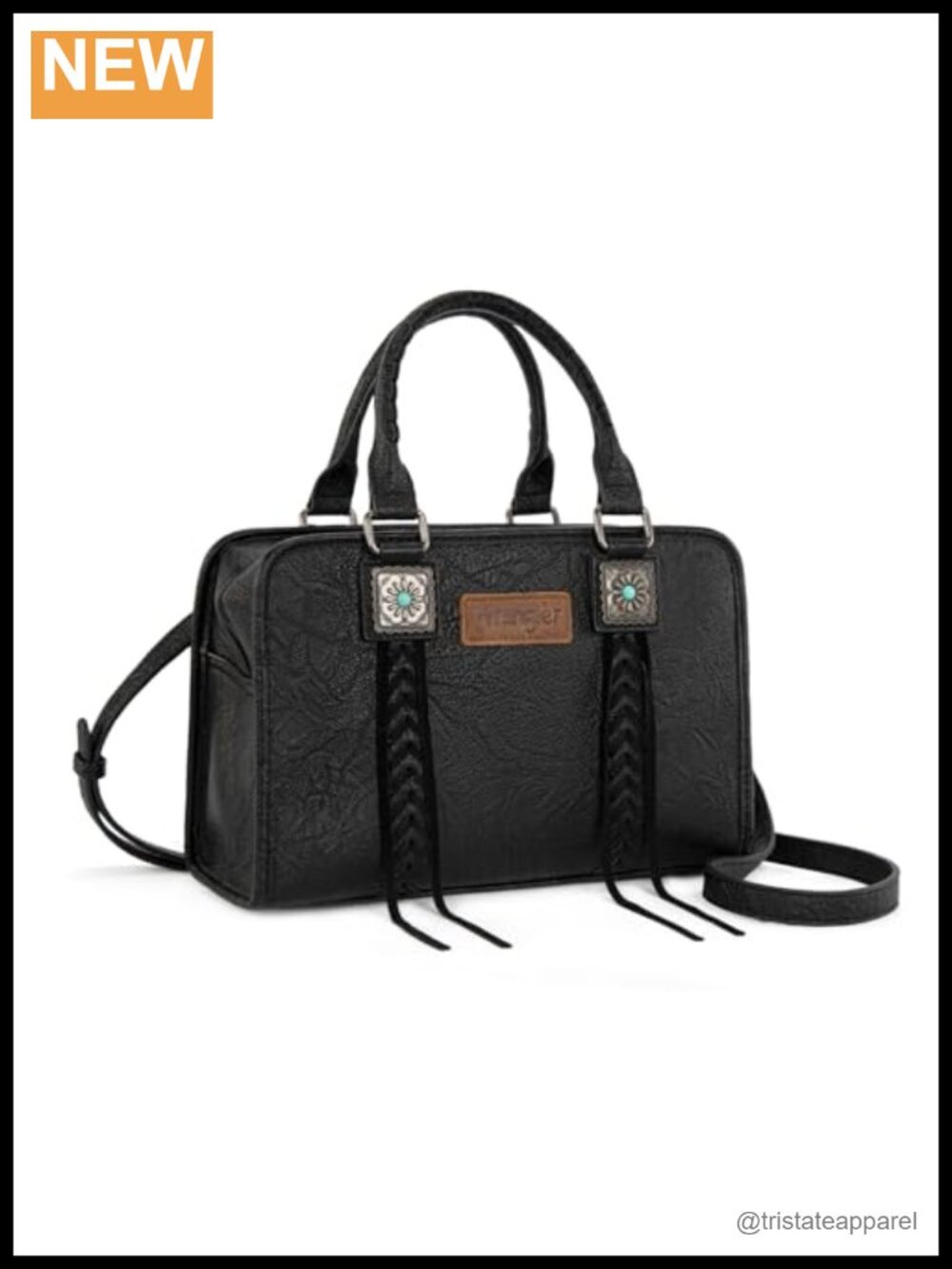 Wrangler Western Tote Bag Fringe Crossbody Purse Whipstitch Top Handle